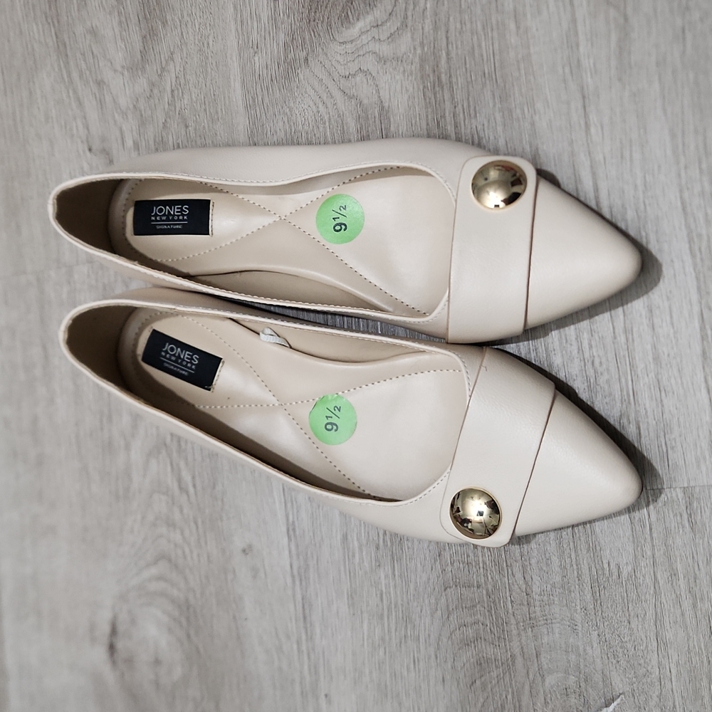 Jones New York Maya Cream Button Flats